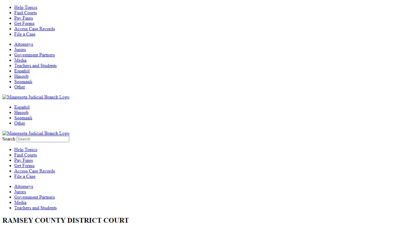 Minnesota Judicial Branch - Ramsey County District Court